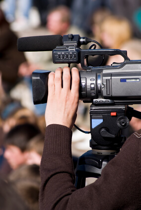 Operator with video camera